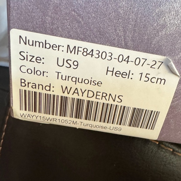 Wayderns platform wedge (15cm) in height, light turquoise. Perfect for wedding. - Picture 3 of 4